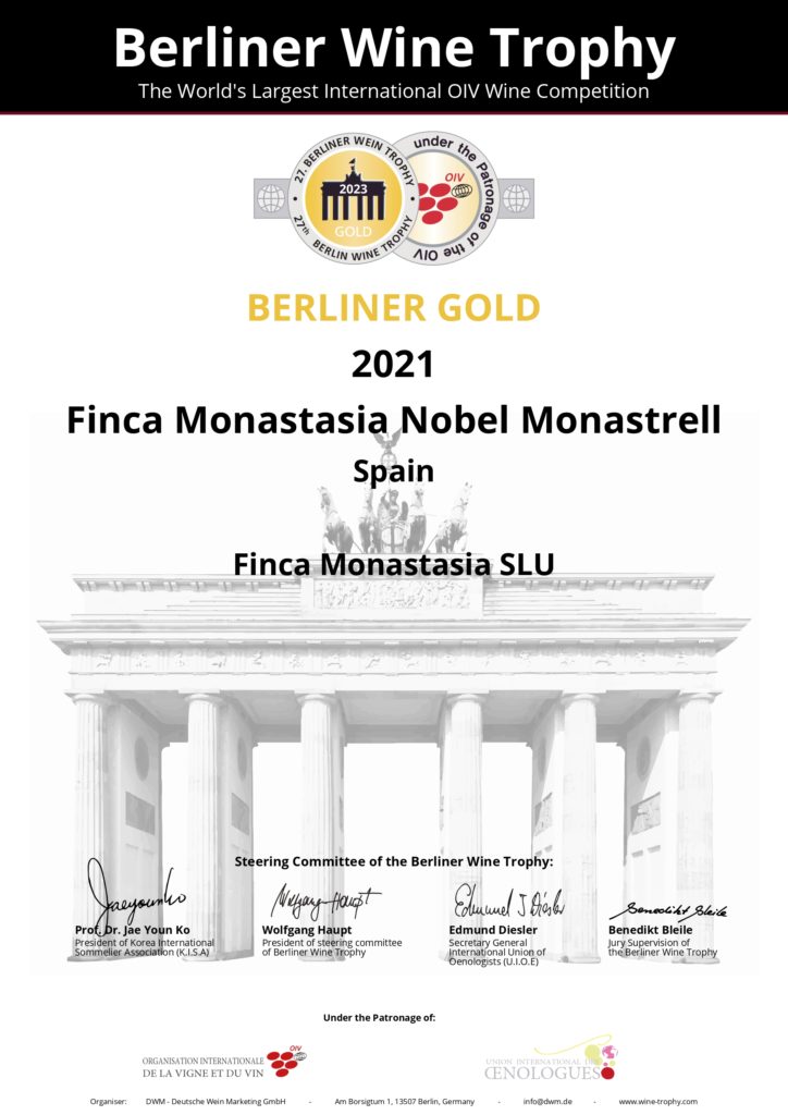 Premio Finca Monastasia Nobel Monastrell 2021