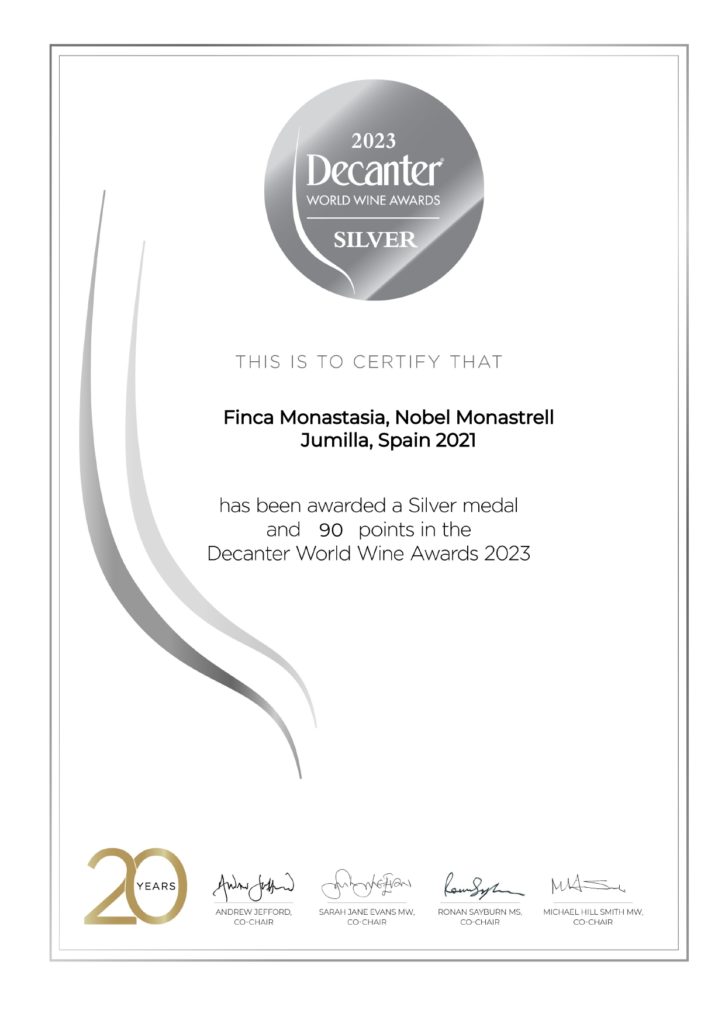 PREMIO DECANTER Monastrell Nobel Jumilla 2021